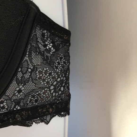 Pink Victoria's Secret Date Push Up Bra Black Lace Size 32DD - Picture 3 of 10